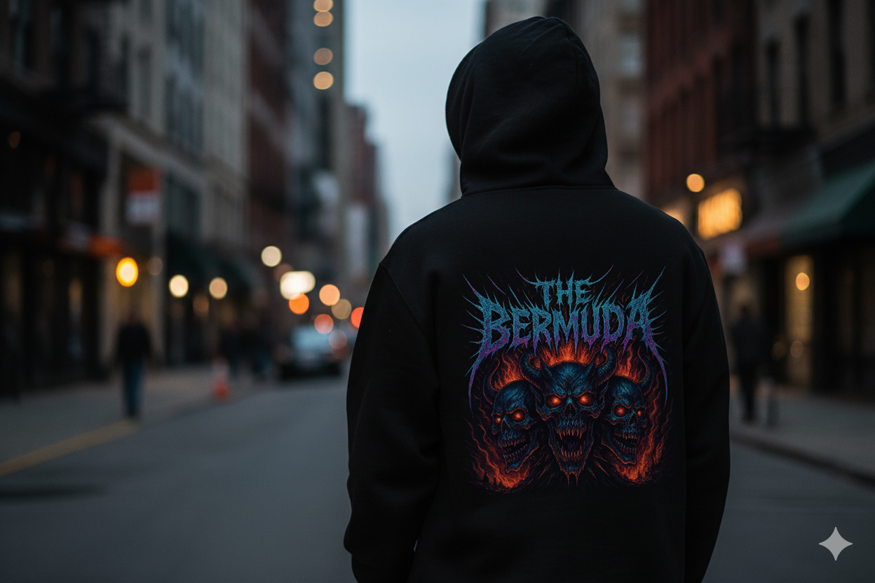 3 Headed Skull Hoodie